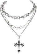 Goth Layered Star Choker Necklace, Gothic Punk Grunge Emo Necklace