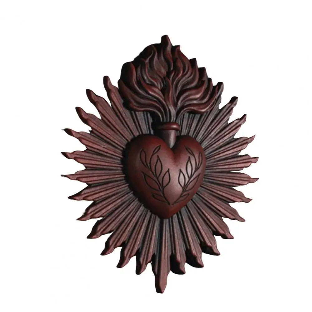 Sacred Heart Gothic Wall Plaque Home Decoration Prayer Stand Immaculate Heart of Mary Add Love Metal Plaque Holiday Wall Art